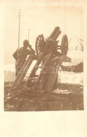 ** T2 Osztrák-magyar Els? Világháborús Könny? ágyú Megemelt állásban Télen / WWI K.u.K. Military, Light Cannon In Raised - Ohne Zuordnung