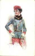 T2/T3 Lady Soldier With Sword. Italian Art Postcard. ERKAL No. 331/b. S: Usabal (EK) - Ohne Zuordnung