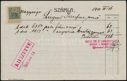 1910. 'Magyar Fém- és Lámpaáru-Gyár' Kitöltött Számla + 1940. 'Törley József és Társa Pezsg?gyár' Kitöltött, Bélyegzett  - Ohne Zuordnung