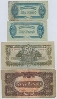 1944. 2P (2x) + 50P + 100P 'A Vöröshadsereg Parancsnoksága' T:III,III- - Ohne Zuordnung