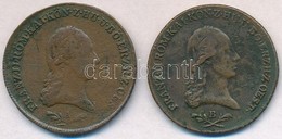 1800B 6kr Cu + Ausztria 1800A 6kr Cu 'I. Ferenc' T:2- - Non Classificati