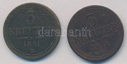 1851B 3kr Cu + 1851G 3kr Cu T:2-,3 - Ohne Zuordnung