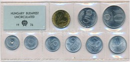 1976. 2f-10Ft (9xklf) érmés Forgalmi Sor Fóliatokban T:1 Adamo FO9 - Ohne Zuordnung