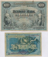 Német Birodalom 1904. 5M + Bajorország 1900. 100M T:III,III-
German Empire 1904. 5 Mark + Bavaria 1900. 100 Mark C:F,VG - Ohne Zuordnung