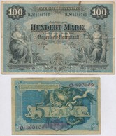 Német Birodalom 1904. 5M + Bajorország 1900. 100M T:III,III-
German Empire 1904. 5 Mark + Bavaria 1900. 100 Mark C:F,VG - Non Classificati