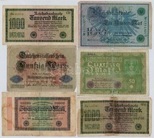 Német Birodalom / Weimari Köztársaság 1908-1923. 6db Bankjegy, Közte 1908. 100M T:III-,IV Közte Ragasztott
German Empire - Ohne Zuordnung