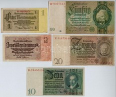 Németország / Weimari Köztársaság 1929. 10M + 20M + Német Harmadik Birodalom 1933. 50M + 1937. 1M + 2M T:III
Germany / W - Non Classificati