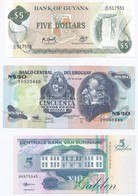 Vegyes: Guyana 1992. 5$ + Suriname 1998. 5G + Uruguay 1980-1987. 50P T:I
Mixed: Guyana 1992. 5 Dollars + Suriname 1998.  - Ohne Zuordnung