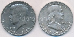 Amerikai Egyesült Államok 1954D 1/2$ Ag 'Franklin' + 1976. 1/2$ Cu-Ni 'Kennedy' T:2,2-
USA 1954D 1/2 Dollar Ag 'Franklin - Ohne Zuordnung