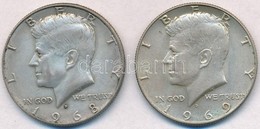 Amerikai Egyesült Államok 1968D-1969D 1/2$ Ag 'Kennedy' (2xklf) T:2 
USA 1968D-1969D 1/2 Dollar Ag 'Kennedy' (2xdiff) C: - Zonder Classificatie