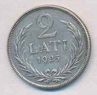 Lettország 1925. 2L Ag T:2 
Latvia 1925. 2 Lati Ag C:XF 
Krause KM#8 - Ohne Zuordnung