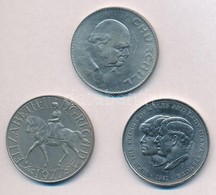 Nagy-Britannia 1965. Crown Cu-Ni 'Churchill' + 1977. 25p Cu-Ni 'II. Erzsébet / Uralkodói Ezüst évforduló' + 1981. 25p Cu - Ohne Zuordnung