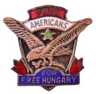 DN 'Szabad Amerikaiak, Szabad Magyarországért (Free Americans For Free Hungary)' Zománcozott Fém Jelvény (21x20mm) T:2 - Ohne Zuordnung