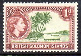 Solomon Islands 1956-63 1d Roviana Canoe Definitive, Hinged Mint, SG 83 (B) - British Solomon Islands (...-1978)