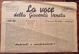 ROVIGO  LUOGOTENENZA FRONTE DELLA GIOVENTU' GIORNALE "LA VOCE DELLA GIOVENTU' VENETA" DOMENICA 1/7/1945 - Guerra 1939-45