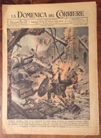 LA DOMENICA DEL CORRIERE DEL  7/2/1943 COMPLETA DI INTERNO  COPERTINA VERDE E TUTTE LE PUBBLICITA' D'EPOCA - Guerre 1939-45