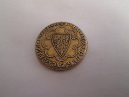 BP PIECE PUBLICITAIRE FIN 60's COPIES DE MONNAIES TRESOR DES ROIS DE FRANCE N°7 SAINT LOUIS ECU D'OR 1266 - Monedas Falsas