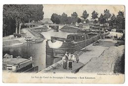 Cpa: 21 VENAREY LES LAUMES (ar. Montbard) Port Du Canal De Bourgogne (Animée, Péniches) - Venarey Les Laumes