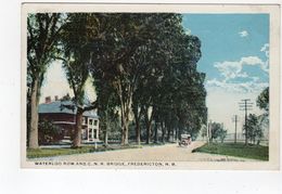 FREDERICTON, New Brunswick, Canada, Watloo Row And CNR BRidge, 1924 WB Postcard - Fredericton
