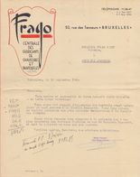 1940: Lettre De ## FRAGO, Rue Des Tanneurs, 52, BR. ## Au ## Notaire HARDY à FONTAINE-l'ÉVÊQUE ## - Kleidung & Textil