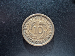 ALLEMAGNE : 10 REICHSPFENNIG  1925 D   KM 40    TTB - 10 Renten- & 10 Reichspfennig