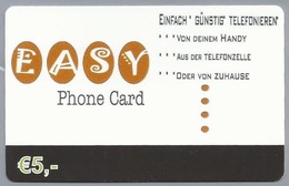 DE.- Duitsland. EASY Phone Card. Einfach Gunstig Telefonieren. €5,- - [2] Mobile Phones, Refills And Prepaid Cards