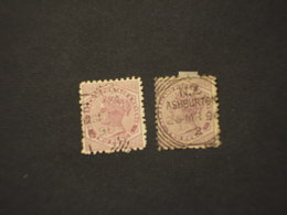 NUOVA ZELANDA - 1882 REGINA 2 P., Dentellato 10x11 E Dentellato 11, Colori Differenti - TIMBRATO/USED - Usados