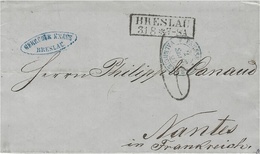 1861- Letter From BRESLAU To Nantes ( France - Postage Rate 6 D. Tampon - Storia Postale