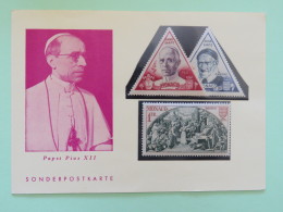 Monaco Souvenir Postcard Pope Pius XII - Brieven En Documenten