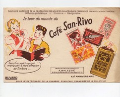 Buvard Le Tour Du Monde Du Café San-Rivo Album Timbres Enfants - Café & Thé