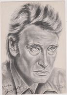 Carte Postale Johnny Hallyday,dessin Jean Pierre Leyris,rocker Français,7 Victoires De La Musique - Artiesten