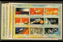 SPACE  SIERRA LEONE 1990 Exploration Of Mars Complete Set, SG 1380/1415, As Superb Never Hinged Mint Se-tenant SHEETLETS - Non Classificati