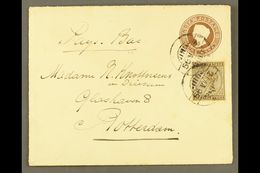 1899  (21 Mar) India 1a Postal Stationery Envelope, Uprated With 1a6p Adhesive, To Rotterdam, Tied By Aden Cds's; On Rev - Aden (1854-1963)