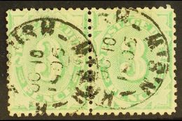 POSTAGE DUE  1902-04 3d Emerald-green Perf 11 Watermark Inverted, SG D37, Fine Cds Used Horizontal PAIR, Fresh & Scarce. - Altri & Non Classificati