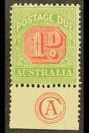 POSTAGE DUES  1909 1d Rosine And Yellow Green, Die 1, SG D64, Superb Marginal Mint With JB Cooke Monogram. Scarce For Mo - Altri & Non Classificati