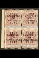 1942  5s Purple & Blue "Landfall Of Columbus" Overprint Ordinary Paper, SG 174a, Very Fine Never Hinged Mint Marginal BL - Other & Unclassified