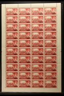 1955-60 CASTLES COMPLETE SHEET.  5r On 5s Rose-red Castles Overprint Type II, SG 95a, Fine Never Hinged Mint COMPLETE SH - Bahrain (...-1965)