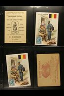 STAMP DESIGNS ON ADVERTISING CARDS - CIRCA 1908  A Scarce & Attractive Group Of Colourful Advertising Cards, 3 Different - Other & Unclassified