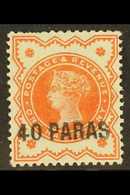 1893  40pa On ½d Vermilion, Handstamped At Constantinople, SG 7, Mint, Faults, Cat.£425. For More Images, Please Visit H - British Levant