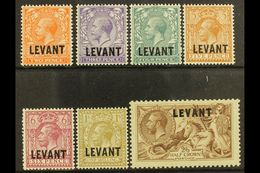 1921  British Currency "Levant" Opt'd Set, SG L18/24, Fine Mint (7 Stamps) For More Images, Please Visit Http://www.sand - Levante Britannico