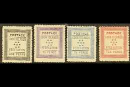 1892  (April) White Paper 1d, 1½d And 2½d Fine Mint, Toned Paper 10d Mint With Small Mark At Right, SG 1/4. (4 Stamps) F - Cookinseln