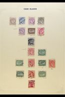 1893-1949 FINE USED COLLECTION  On Leaves, Inc 1893-1900 Perf 12x11½ To 5d And Perf 11 To 2½d, 1899 ½d On 1d, 1924-27 To - Cook Islands