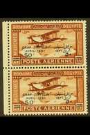 1931  50m On 27m Chestnut Zeppelin Overprint, SG 185, Fine Never Hinged Mint Left Marginal Vertical PAIR With One Stamp  - Sonstige & Ohne Zuordnung