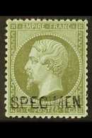 1862  1c Olive-green On Greenish Napoleon III With "SPECIMEN" Overprint (Yvert 19f, Maury 1), Fine Mint, Light Corner Wr - Altri & Non Classificati