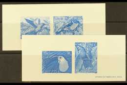 2003  Birds Printed In BLUE ONLY, Set Of 4 On Two Cards, Yvert 3548/51, Approx Size 140 X 60mm, Clean & Fine (2 Cards).  - Other & Unclassified