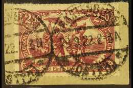 1920  2.50m Dunkelpurpur, Michel 115d, Fine Used On Piece, Shade Identified & Expertized Bechtold BPP & Infla Berlin, Ve - Other & Unclassified