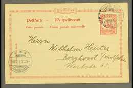 SOUTH WEST AFRICA  1907 (24 Oct) 10pf Postal Card To Germany Showing Very Fine "SWAKOPMUND" Cds Cancel (with "Broken Bri - Other & Unclassified
