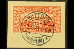 SCHLESWIG  1920 10m Red With White Spot On Right Lion's Paw PLATE FLAW (position 18), Michel 14 III, Superb Cds Used On  - Sonstige & Ohne Zuordnung