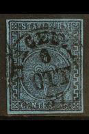 PARMA  1852 40c Black On Blue, Variety Large Right Hand Greek Border, "Greca Larga", Sass 5b, Superb Used With Central P - Unclassified