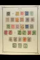 1884-1887 USED CROWNS COLLECTION  Presented On A Printed Page. Includes 1884 Perf 12½ 5r, 20r, 25r, 40r, 100r & 300r Plu - Other & Unclassified